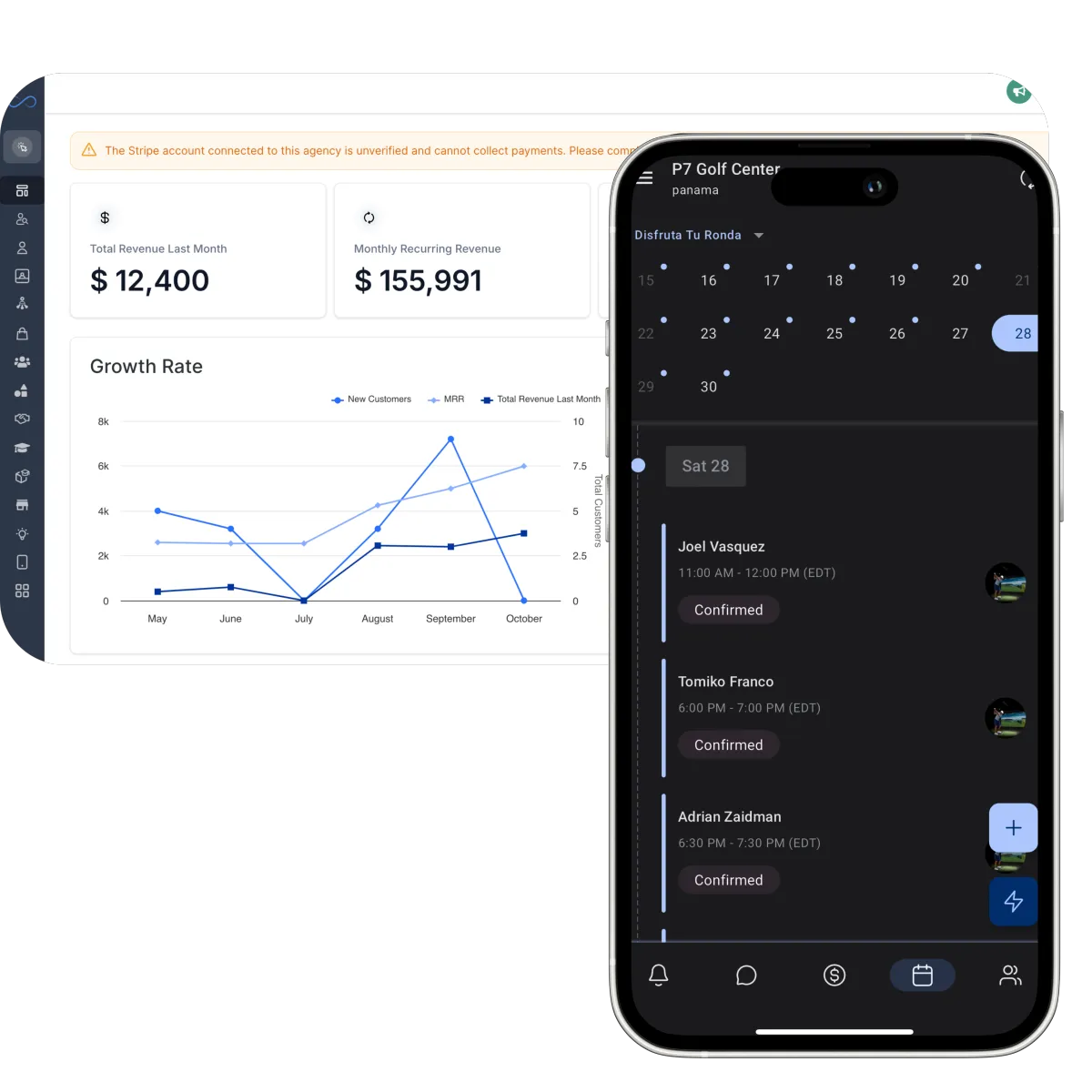 Demo dashboard and phone